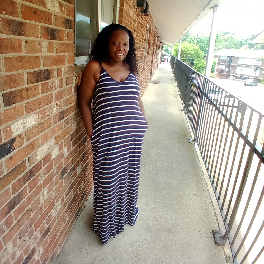 COPY - Striped Maxi dress with pockets